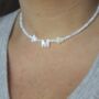 Mother Of Pearl And Natural Moonstone Initial Necklace, thumbnail 2 of 3