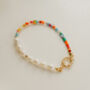 Tar 90s Style Pearl Bead Coloured Necklace Bracelet Set, thumbnail 4 of 6