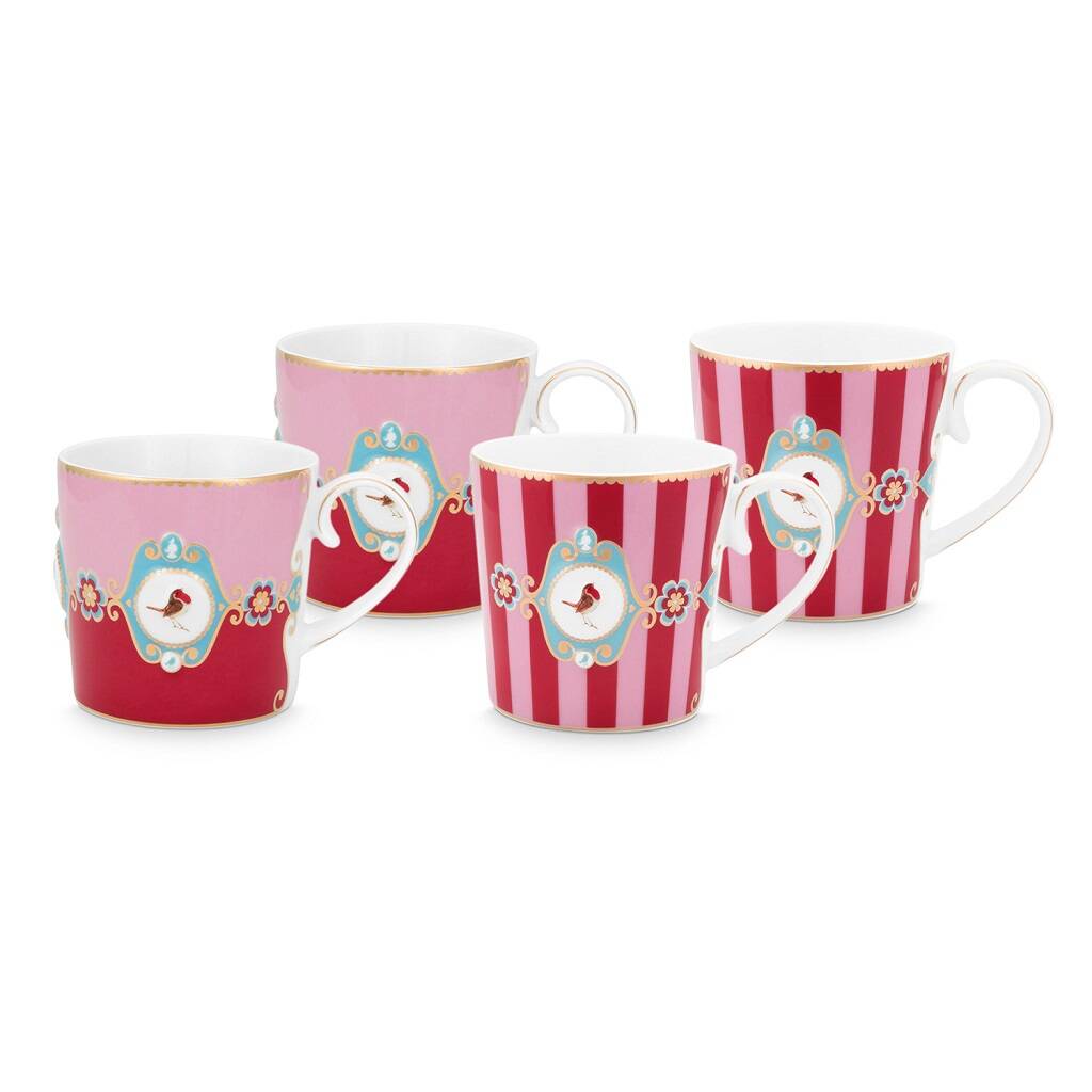 Pip Studio Love Birds Set Of Four Mugs Small By Bell & Blue |  