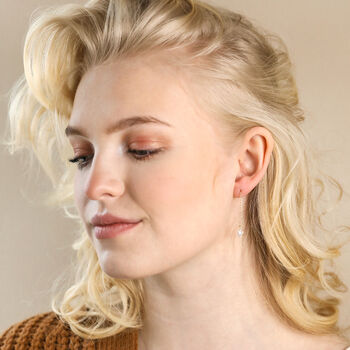 Thread Through Pearl Chain Earrings In Gold Plating, 3 of 4