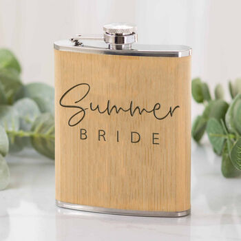 Personalised Bridesmaid Bamboo Hipflask, 2 of 2