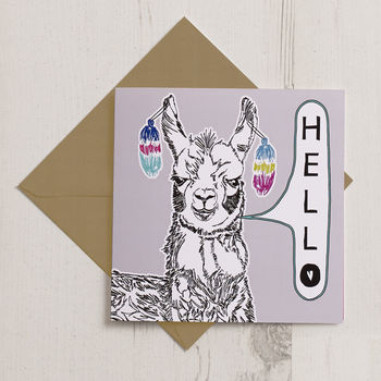 Larry The Llama 'Hello' Greeting Card, 2 of 2