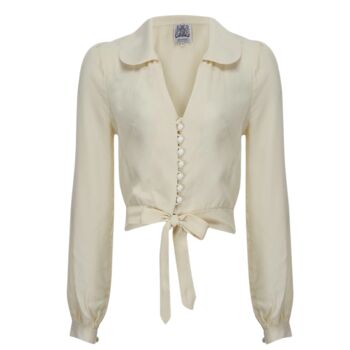 Clarice Blouse In Cream Vintage 1940s Style, 2 of 2