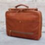 Tan Leather Briefcase Laptop Bag, thumbnail 6 of 12