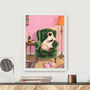 Your Own Cat Sipping Champagne Wall Art Print, thumbnail 1 of 5