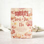 Personalised New Baby Card In Wood, Pink, thumbnail 1 of 2