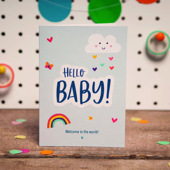 hello baby boy card by aliroo | notonthehighstreet.com