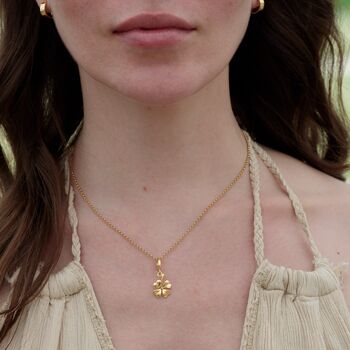 18ct Gold Four Leaf Clover Charm Necklace, 4 of 7