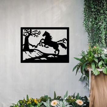 Galloping Horse Metal Wall Art Gift For Outdoor Garden Decor, 4 of 10