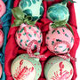 Hand Painted Ceramic Pink Holly Bauble, thumbnail 6 of 6