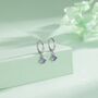 Tiny Purple Cz Dangle Huggie Hoop Earrings, thumbnail 6 of 12