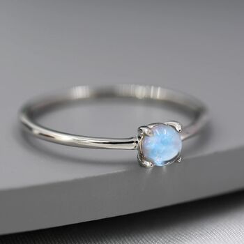 Simple Moonstone Ring In Sterling Silver, 2 of 10