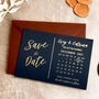 Navy Save The Date Calendar Wedding Invites, thumbnail 1 of 6