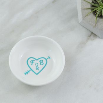 Personalised Love Heart Wedding Ring Dish, 3 of 7