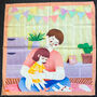 Father And Daughter Illustration Scarf, thumbnail 1 of 3