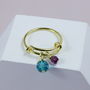 Mummy And Child Birthstone Charm Ring, thumbnail 5 of 10