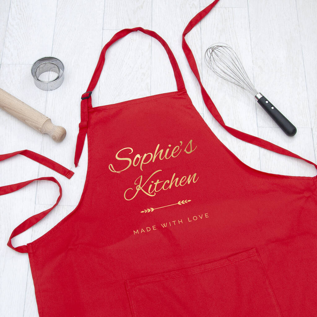 Personalised Made With Love Cotton Apron, 1 of 8