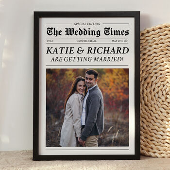 Personalised Wedding Gift, Wedding Newspaper Print, 3 of 6