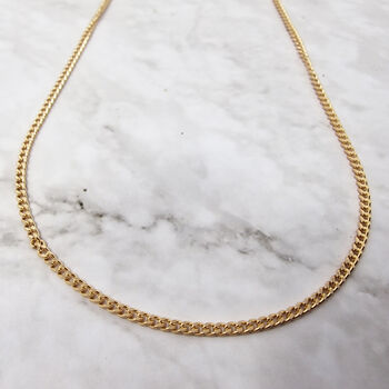 18k Gold Vermeil Plated Curb Chain Necklace, 3 of 4