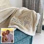 Personalised Embroidered Photo Grey Sherpa Blanket, thumbnail 3 of 12