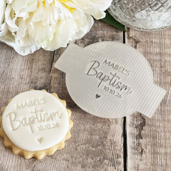 Personalised Baptism Fondant Embosser With Name And Date, 5 of 9