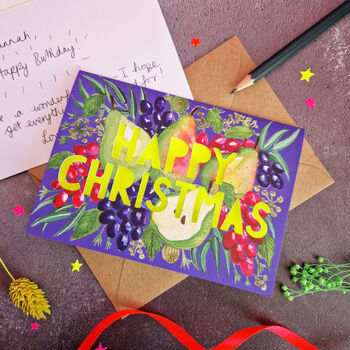 Happy Christmas Pears Papercut Christmas Card, 7 of 7