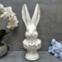 37cm Off White Stone Effect Rabbit Bust Statue Ornament, thumbnail 2 of 12