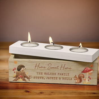 Personalised Autumn Triple Tea Light Box, 2 of 4