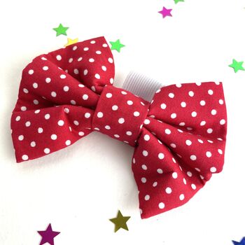 Slide On Dog Collar Bow In Blue, Red, Pink And Black, 4 of 10