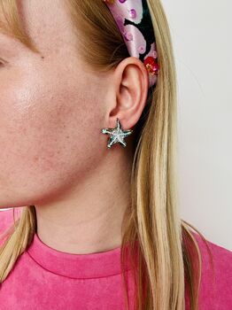 Small Starfish Glitter Resin Earrings / Birthday Gift For Mermaid Lovers, 8 of 8