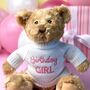 Keeleco Recycled Dougie Gift Bear 'Birthday Girl', thumbnail 2 of 4