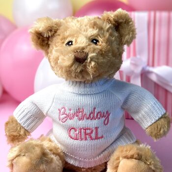 Keeleco Recycled Dougie Gift Bear 'Birthday Girl', 2 of 4