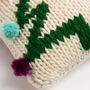 Pom Pom Christmas Tree Cushion Cover Easy Knitting Kit, thumbnail 5 of 9