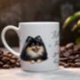 Personalised Black And Tan Pomeranian Dog Hearts Pet Gift Mug, thumbnail 1 of 2
