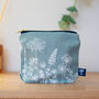 Garden Flowers Linen Make Up Bag White Ink, thumbnail 4 of 8