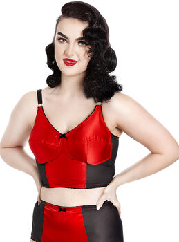Retro Satin Non Wired Long Line Bra Bride Gift, 11 of 12