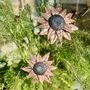 Set Of Two Copper Sunflower Garden Sculptures, thumbnail 1 of 6