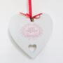 Merry Christmas Wooden Hanging Heart Decoration ~ Large, thumbnail 1 of 4