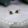 Trillion Cut Mystic Black Cz Stud Earrings, thumbnail 6 of 12