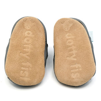 Dotty Fish Grey Soft Leather Sandals With Barefoot Soles, 6 of 7