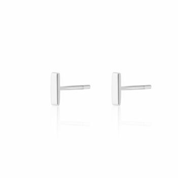Sterling Silver Dash Stud Earrings, Plain Or Sparkling, 3 of 9