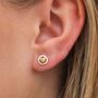 Sterling Silver And Brushed Gold Heart Stud Earrings, thumbnail 1 of 8