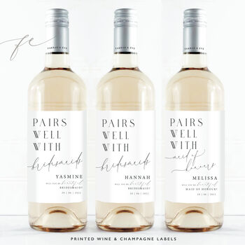 Personalised Wine Label | Pairs Well With Bridesmaids, 6 of 12