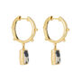 Dalmation Jasper 18ct Gold Plated Hoops, thumbnail 2 of 12