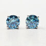 Aquamarine Moissanite Crystal Sterling Silver Earrings, thumbnail 1 of 6