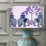 Chinoiserie Elephants, Pink And Blue Lampshade, thumbnail 1 of 9
