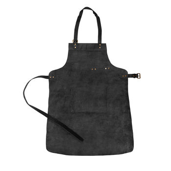 Personalised Full Grain Leather Apron In Black, 4 of 9