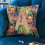 Tropical Liberty Fabric Personalised Cushion Gift, thumbnail 1 of 5