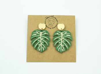Monstera Cheese Plant Earrings, 4 of 4