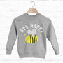 Bee Happy Children's Slogan Sweatshirt, thumbnail 4 of 4